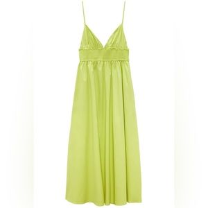 Zara XS lime green poplin dress